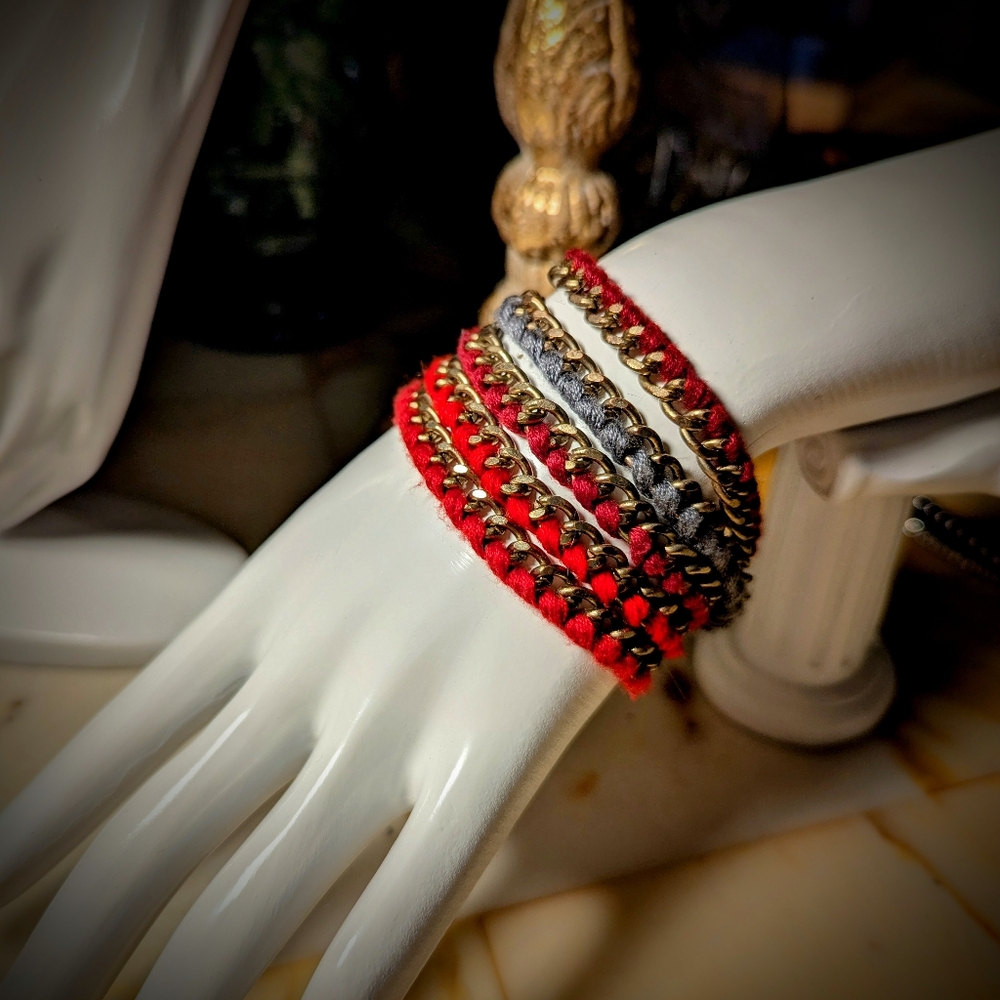 Stylish Red and Gold Bracelet